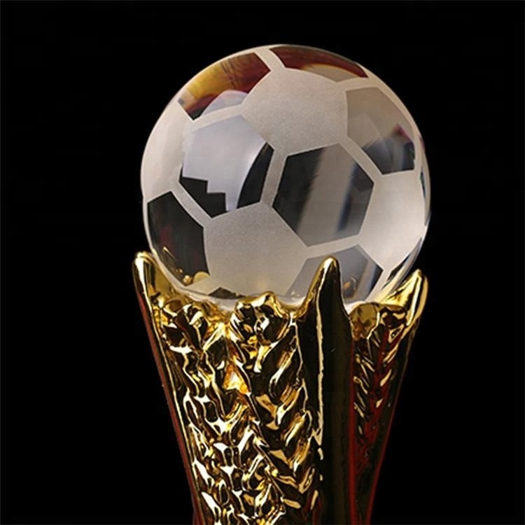 Custom Metal Blank Crystal Glass Trophy Basketball/football Trophies Award For Recognition Prize