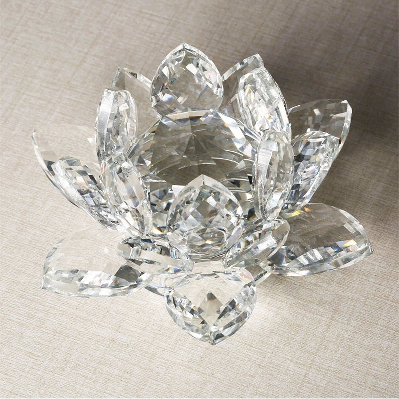 Dilu brand New European crystal lotus flower candle holder /crystal votive candle holder /crystal lotus flower