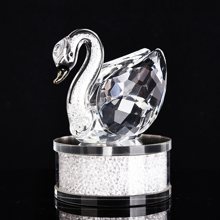 Wholesale K9 Glass Clear Crystal Swan for Wedding Gift Party Decoration Souvenirs