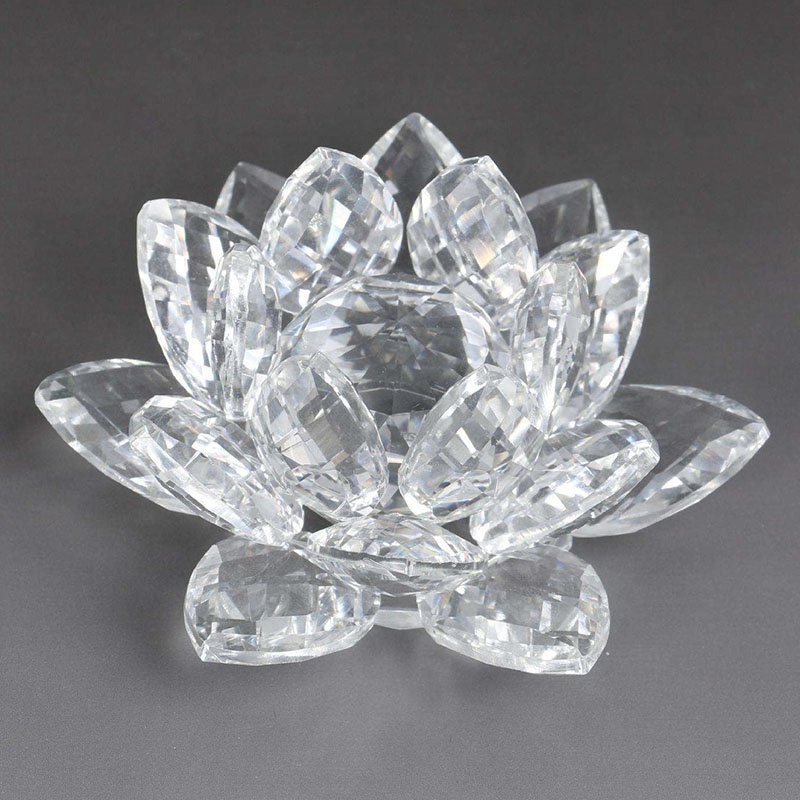 Dilu brand New European crystal lotus flower candle holder /crystal votive candle holder /crystal lotus flower