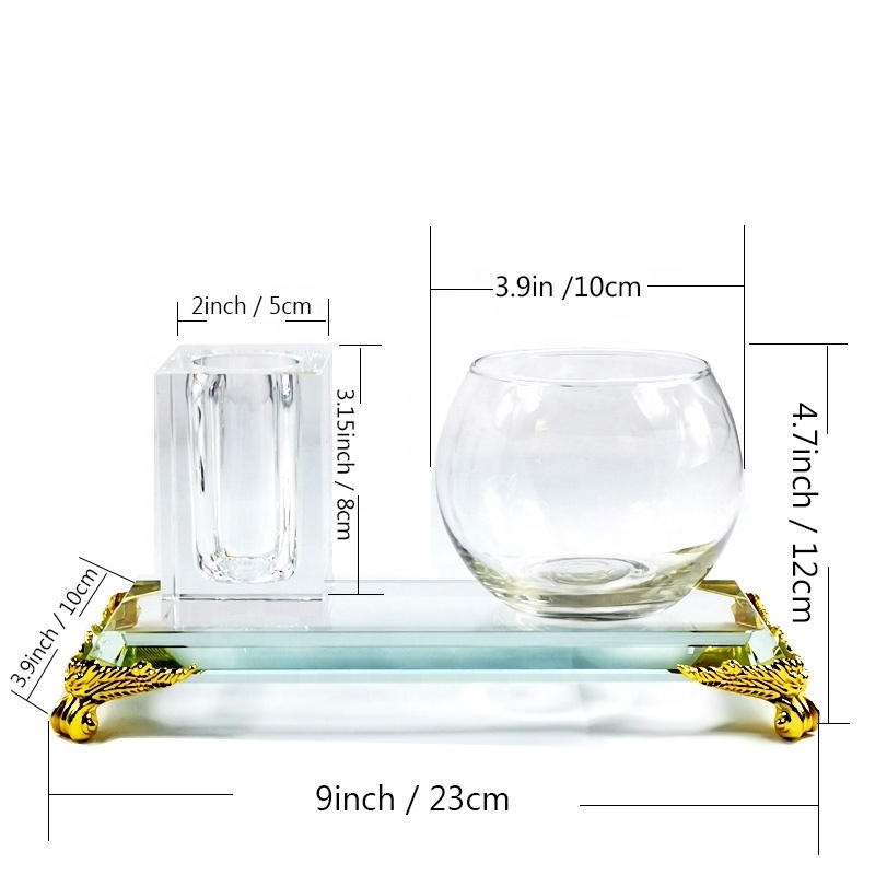 CRYSTOWN Glass Flower Fish Bowl Vase Desktop Tank Flowerpot Round Ball Crystal Glass Globe Fish Bowl Aquarium Fishbowl Vase