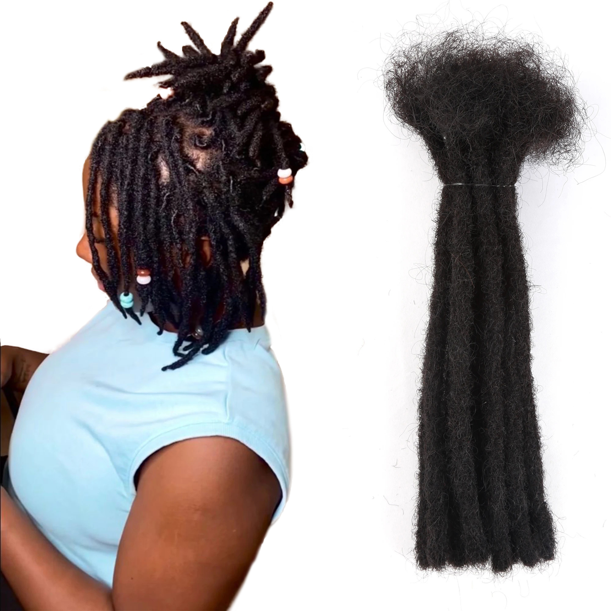 Human Hair Dreadlocks Extensions Loc Bulk Dread Lock Human Hair Wholesale Crochet Braid Hair Remy Brazilian Locs Afro Kinky