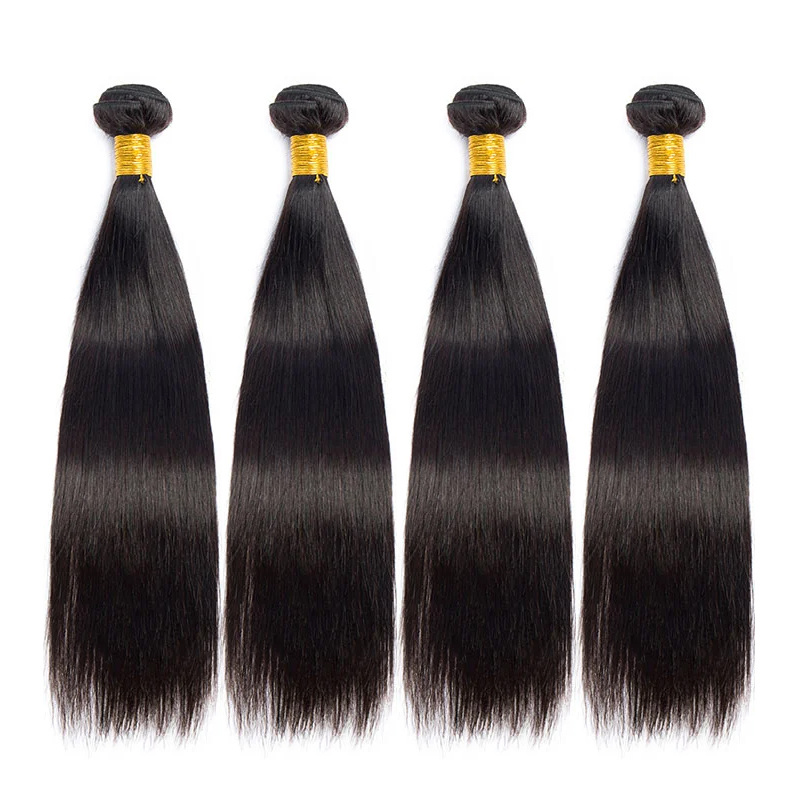 Straight Human Hair Bundles 1/3/4 Pieces Natural Black Cheap Human Hair Extensions 8-30 Inch Vendors Wholesale Hair