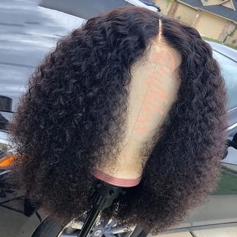 200 Density Hd Lace Wig Afro Kinky Curly Wig Afro Hair Wigs For Black Human Hair Transparent Mongolian Natural Front Women