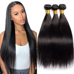 Straight Human Hair Bundles 1/3/4 Pieces Natural Black Cheap Human Hair Extensions 8-30 Inch Vendors Wholesale Hair