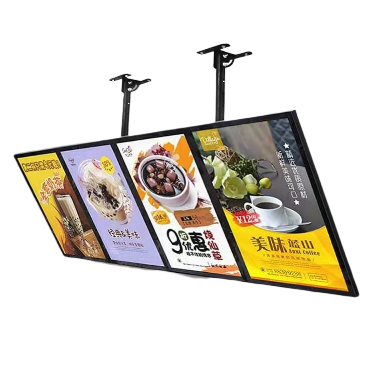 Customized Size Restaurant Hanging LED Slim Menu Backlit Light Box with Aluminum Frame