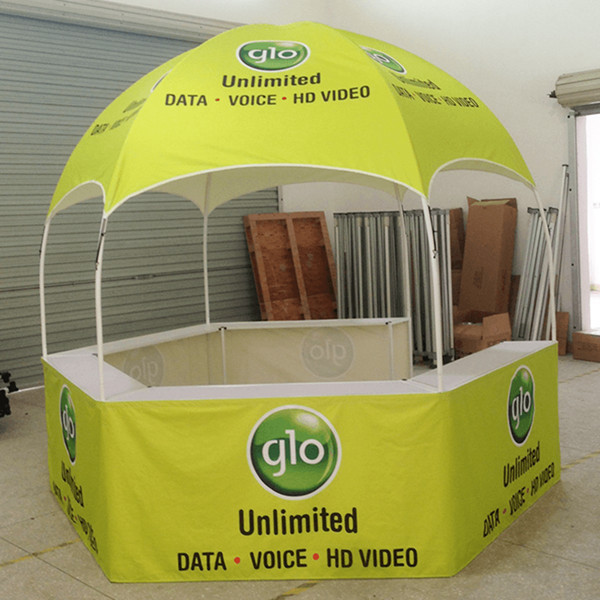 New Custom MOQ 1pc 3m Folding Gazebo Tent For Cotton Candy Energy Drinks Selling Kiosk Round Shaped Dome Tent