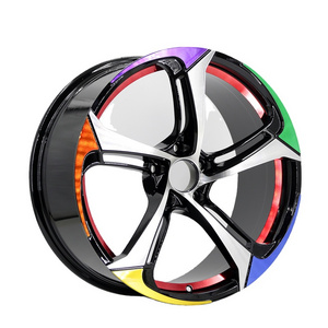 5014 Rainbow Fancy 17 18 19 inch 5 Holes Personalized Aftermarket Alloy Cast Passenger Car Wheels Rims