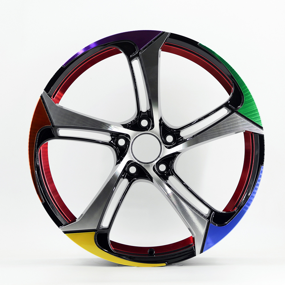 5014 Rainbow Fancy 17 18 19 inch 5 Holes Personalized Aftermarket Alloy Cast Passenger Car Wheels Rims