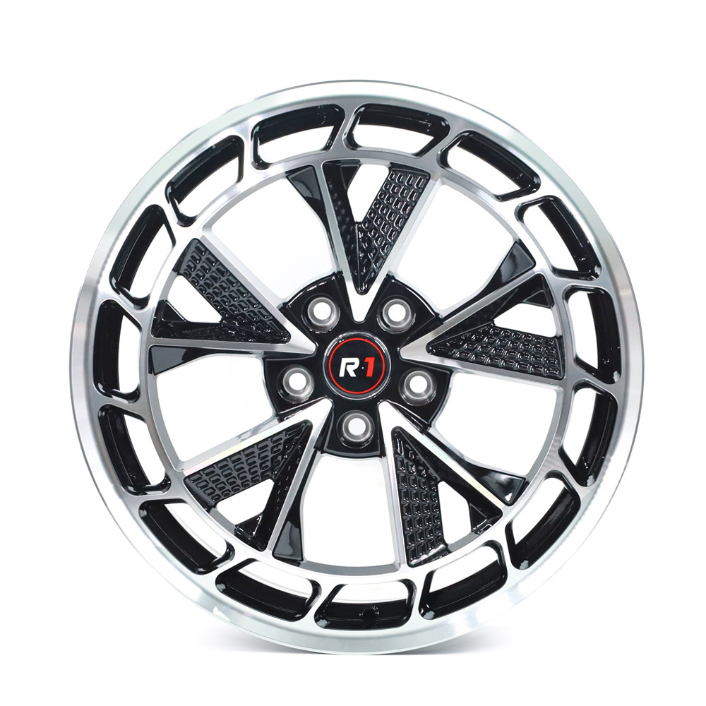 DX048 Custom Wheels Rims 18 inch 5x100 Black Machine Face Staggered Mag Alloy Wheels