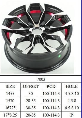 7003  New Design 14x5.5/15x7.0/16x7.25/17x8.25 Inch Passenger Car Alloy Wheels Rims For Car Sale