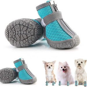 High-End Custom Cotton Dog Sneaker Adjustable Air Mesh Surface Dog Boots Small Medium Large Dog Shoe