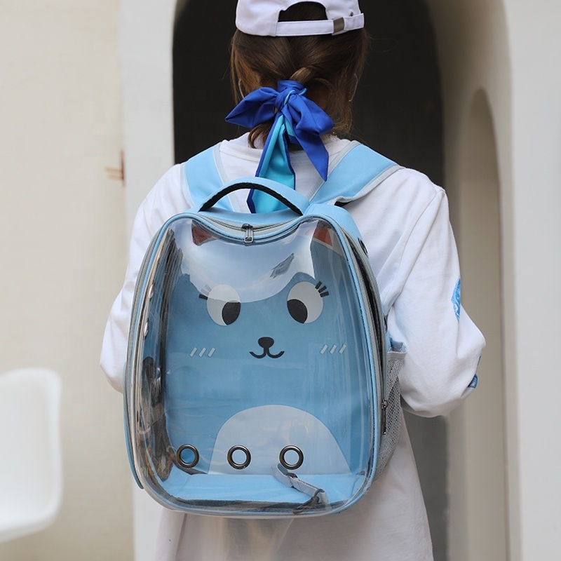 Cute Print Cat Backpack Transparent Capsule Airline Approved Bubble Pet Travel Carriers Small Dog Backpack Cat Bag