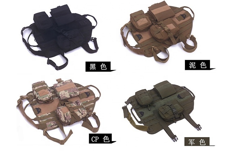 Outdoor Patrol Tactical Dog Vest Clothes Camouflage Dog Harness Backpack