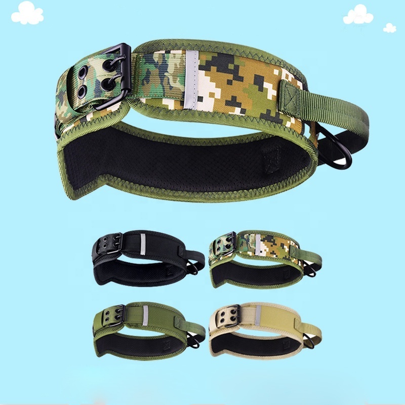 New Design Tactical Dog Collar with Handle Heavy Duty Camo Dog Collars For Medium Large Pet Collar