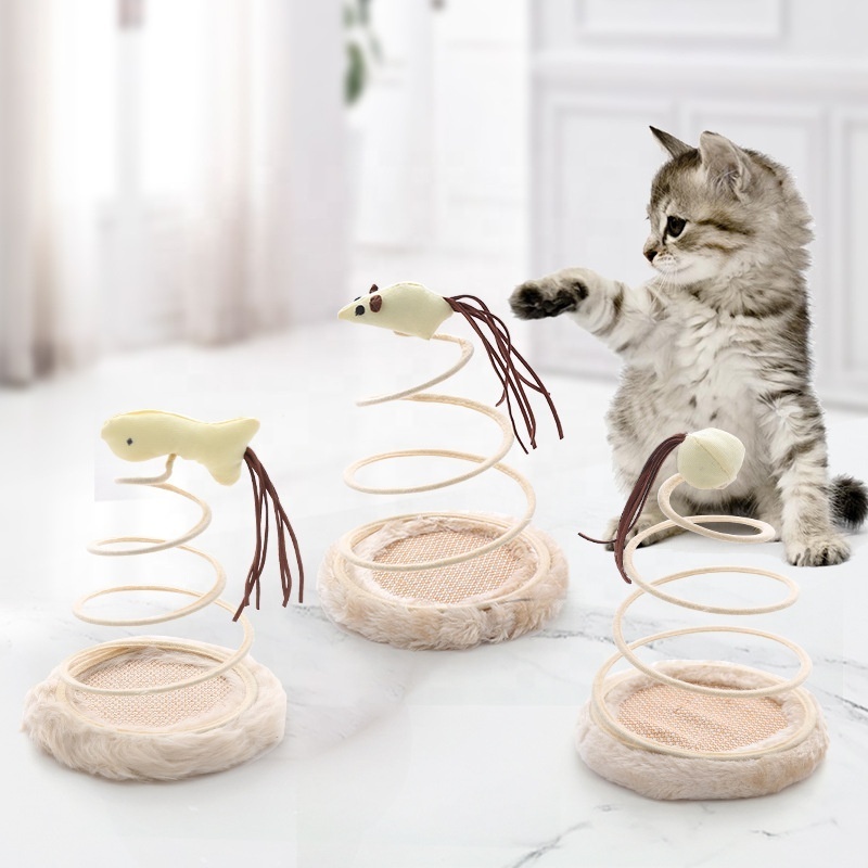 New Design Mouse Coil Spring Cat Toys Scratching Pad Sharpening Claws Teeth Sturdy Bite Resistant Toys For Cats