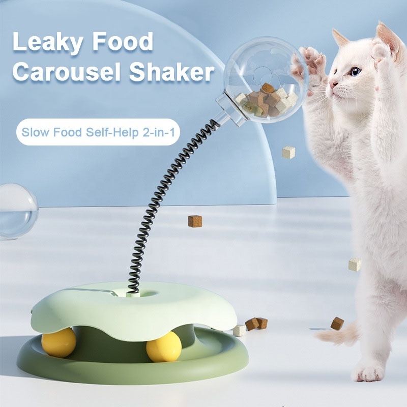 Hot Sale Treat Dispenser Spring Leak Food Pet Toys For Cat Dog Cat Ball Slow Feeder Interactive Cat Toy