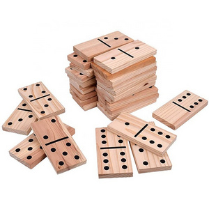 28 Pcs Giant Wooden Dominoes Game Jumbo Toppling Domino Set With Net Bag