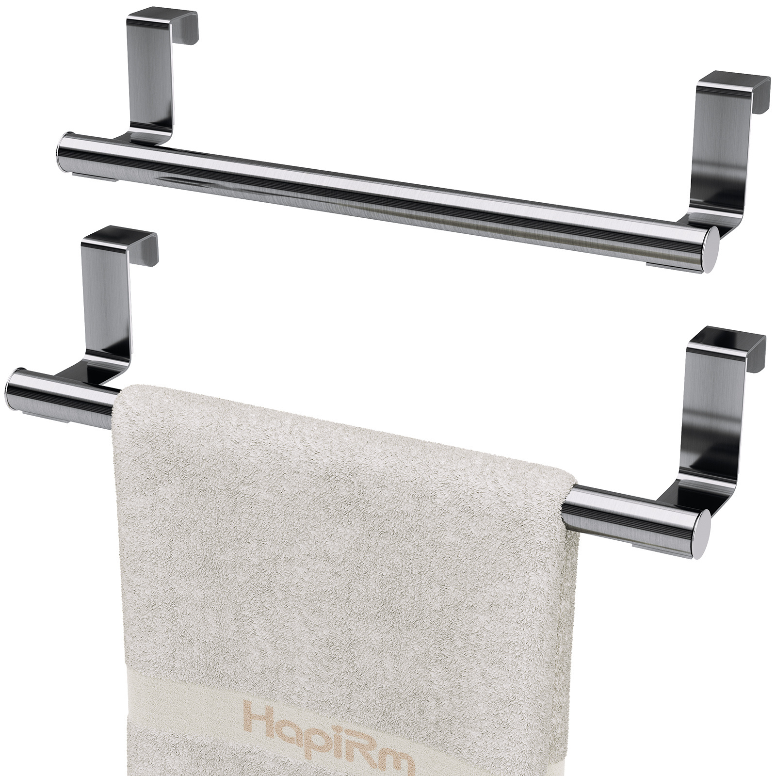 2-Pack Steel Over-Door Towel Rack Cabinet Over-Cabinet Towel Hanger Holder Storage Organizer Towel Bar Home Kitchen Bathroom