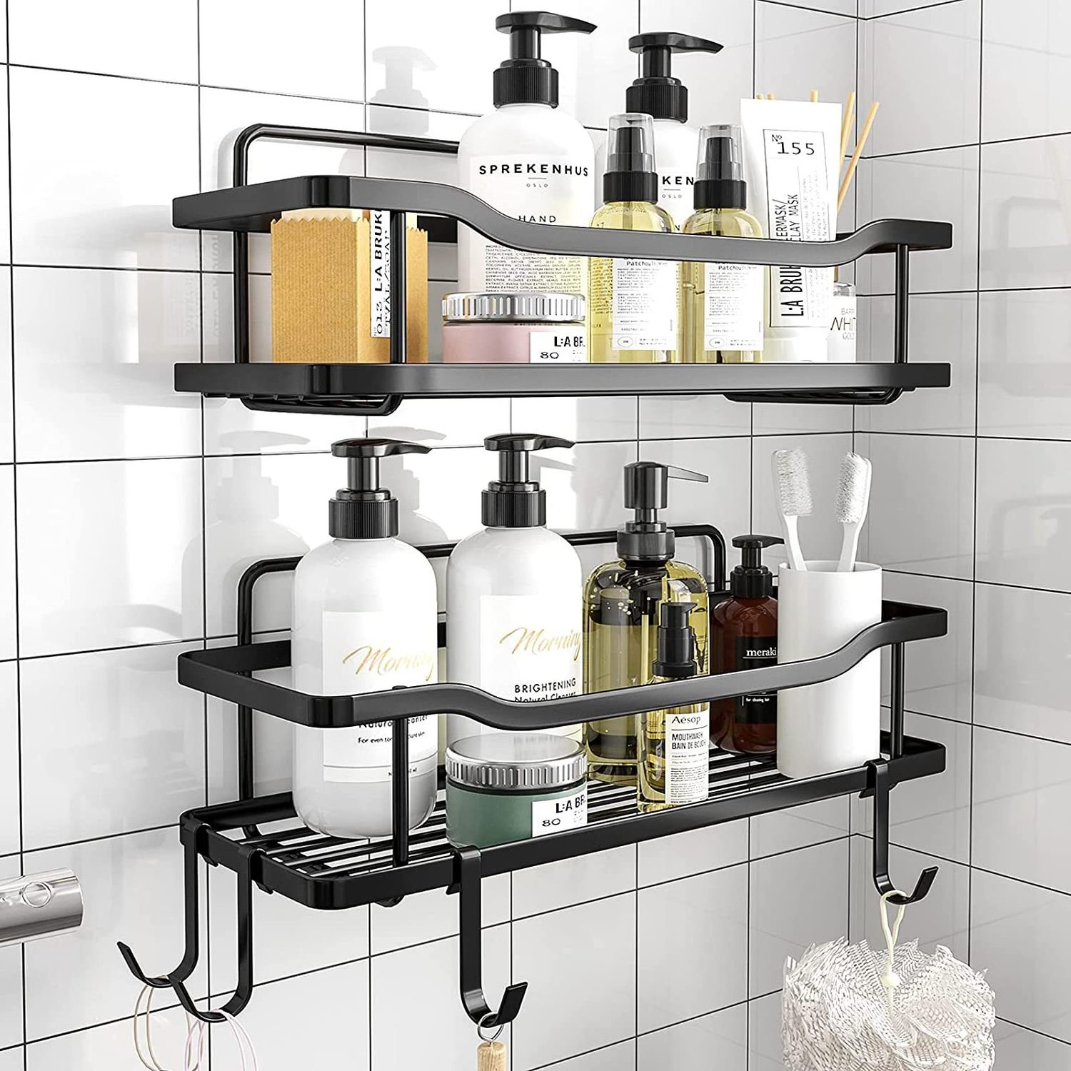 Hot Sell Stainless Steel Soap Rack Shower Caddy Organizers Bathroom Shelf Wall