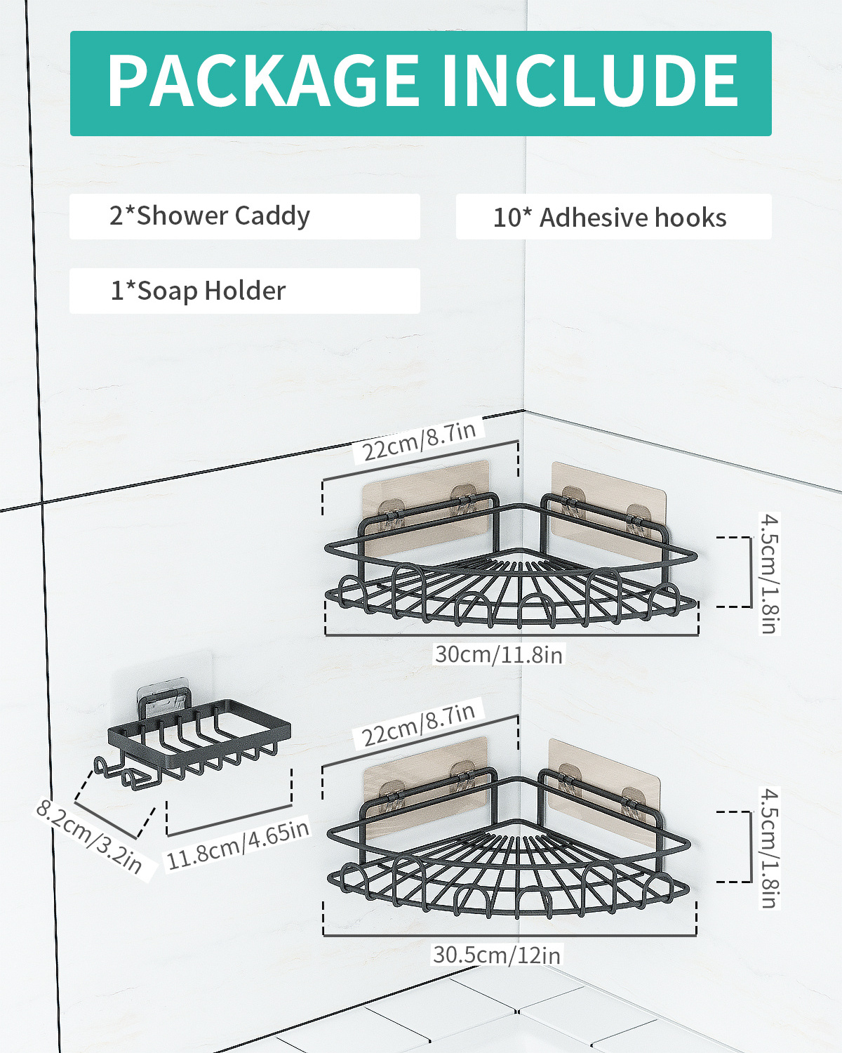 New Hot Sell Soap Rack No Drill Stainless Steel Shower Caddy Small Bathroom Shelf