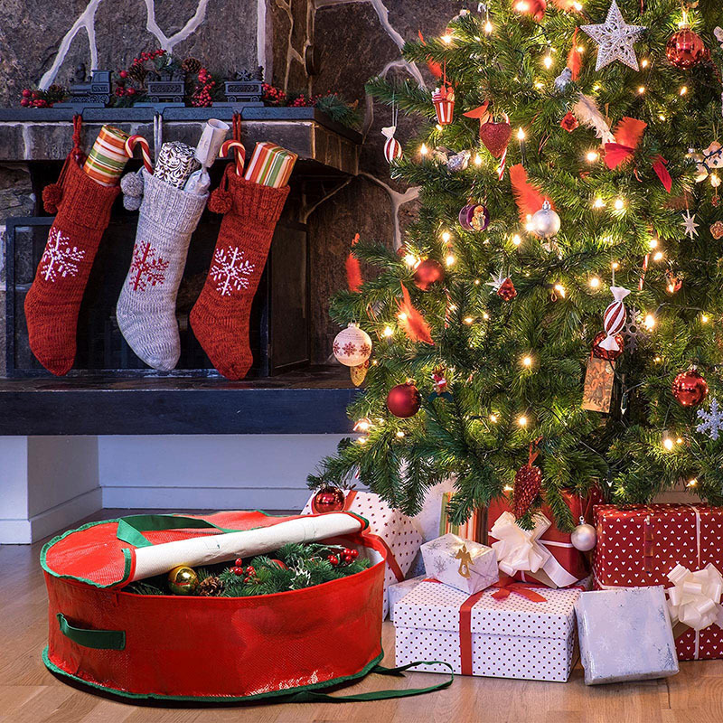 High Quality 3 Pack Heavy Duty 65 Inch Waterproof Christmas Tree Bag 40 Inch Wreath Dustproof Cover Storage Bags