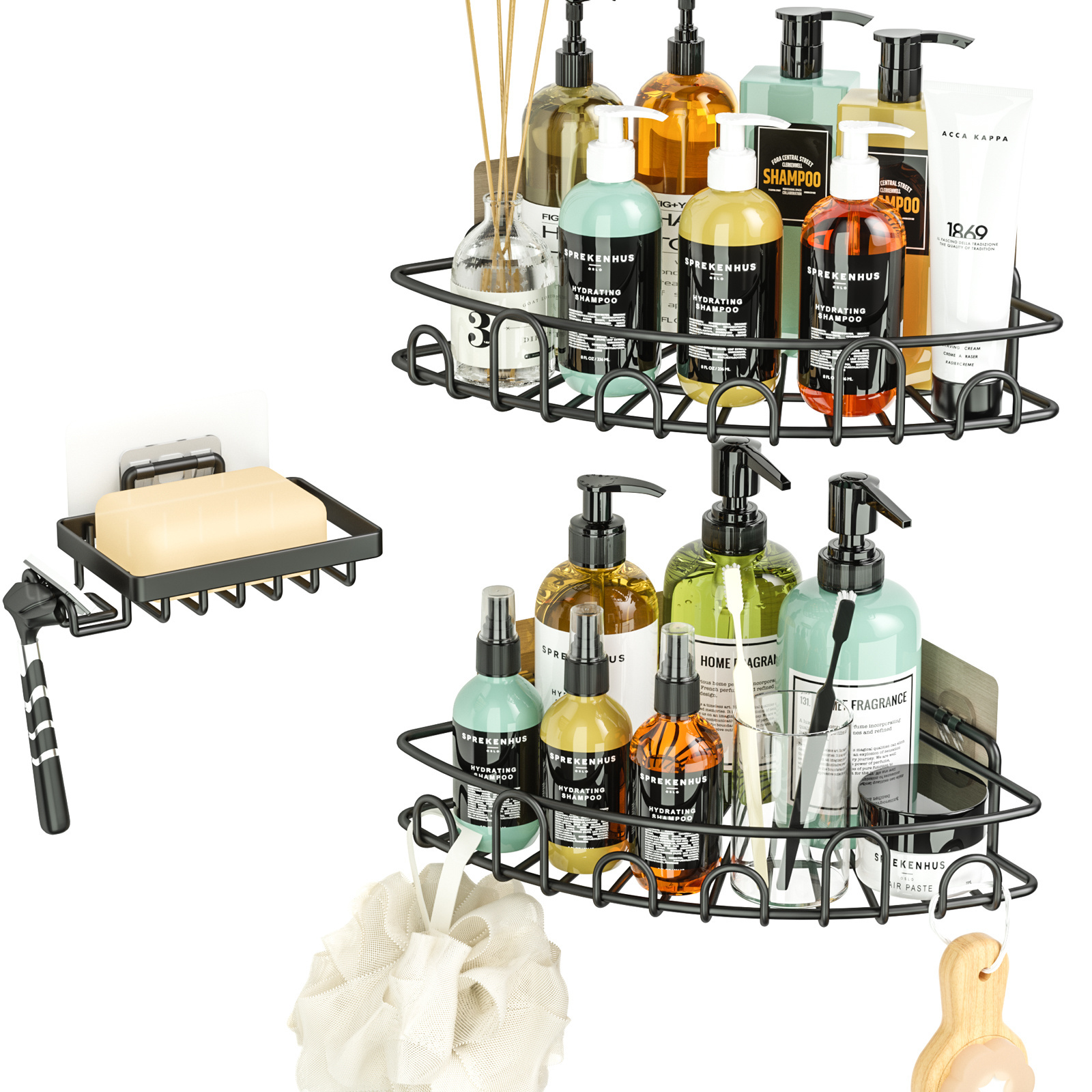 New Hot Sell Soap Rack No Drill Stainless Steel Shower Caddy Small Bathroom Shelf