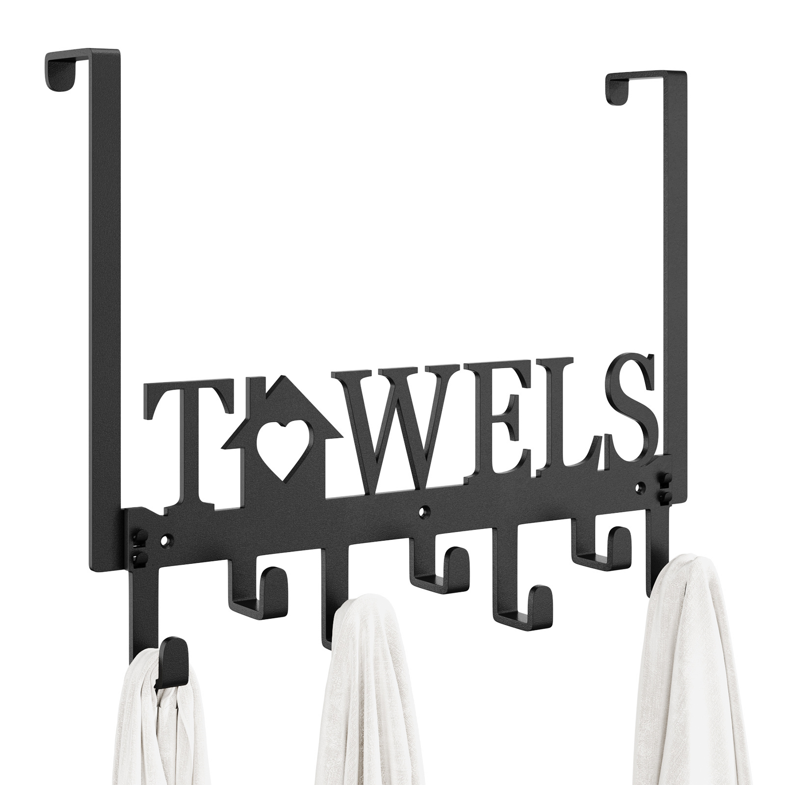 4.5cm Hanging Towels Bathrobe Robe Over The Door Towel Rack Metal Bath Towel Hooks Holder Hanger for Bathroom Bedroom Shower Use