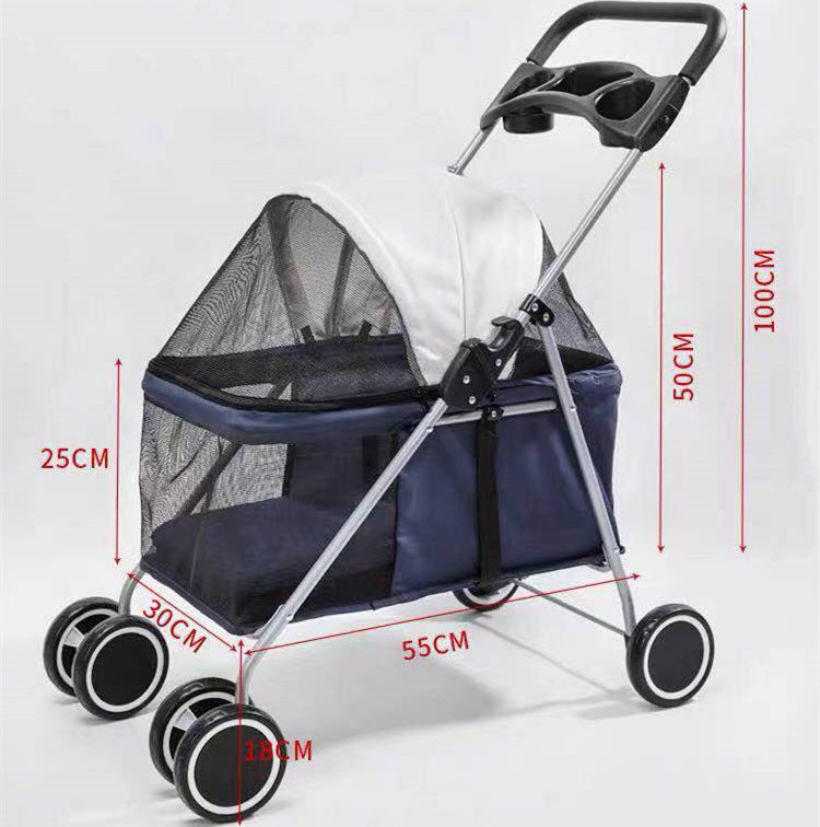 Wholesale custom pet stroller cat teddy outdoor portable folding pet cart car dog cat pika small buggy dog stroller