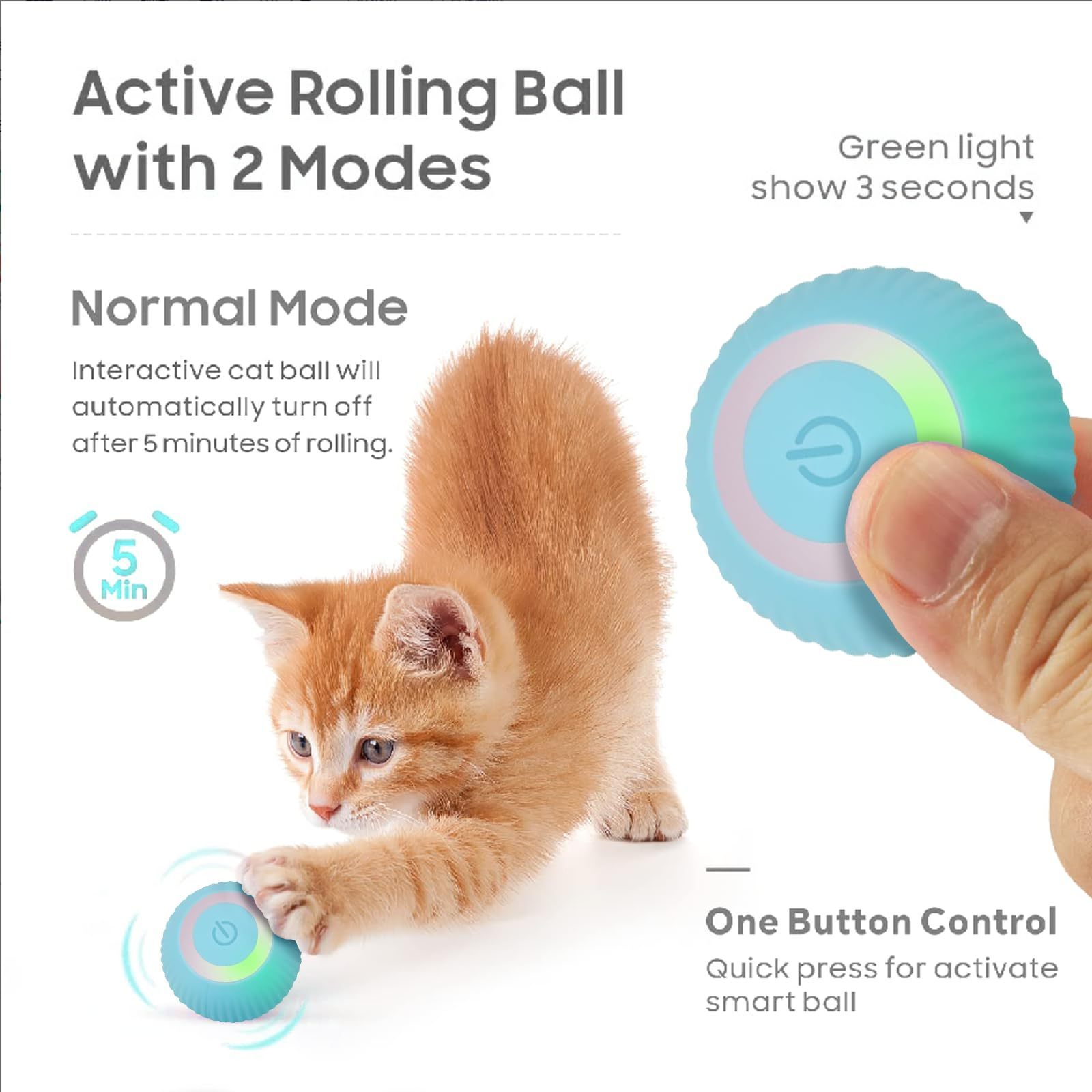 Wholesale Smart Tennis Pets Chew Toys USB Rechargeable Silicone Automatic Interactive Cat Toys Ball toys for cats