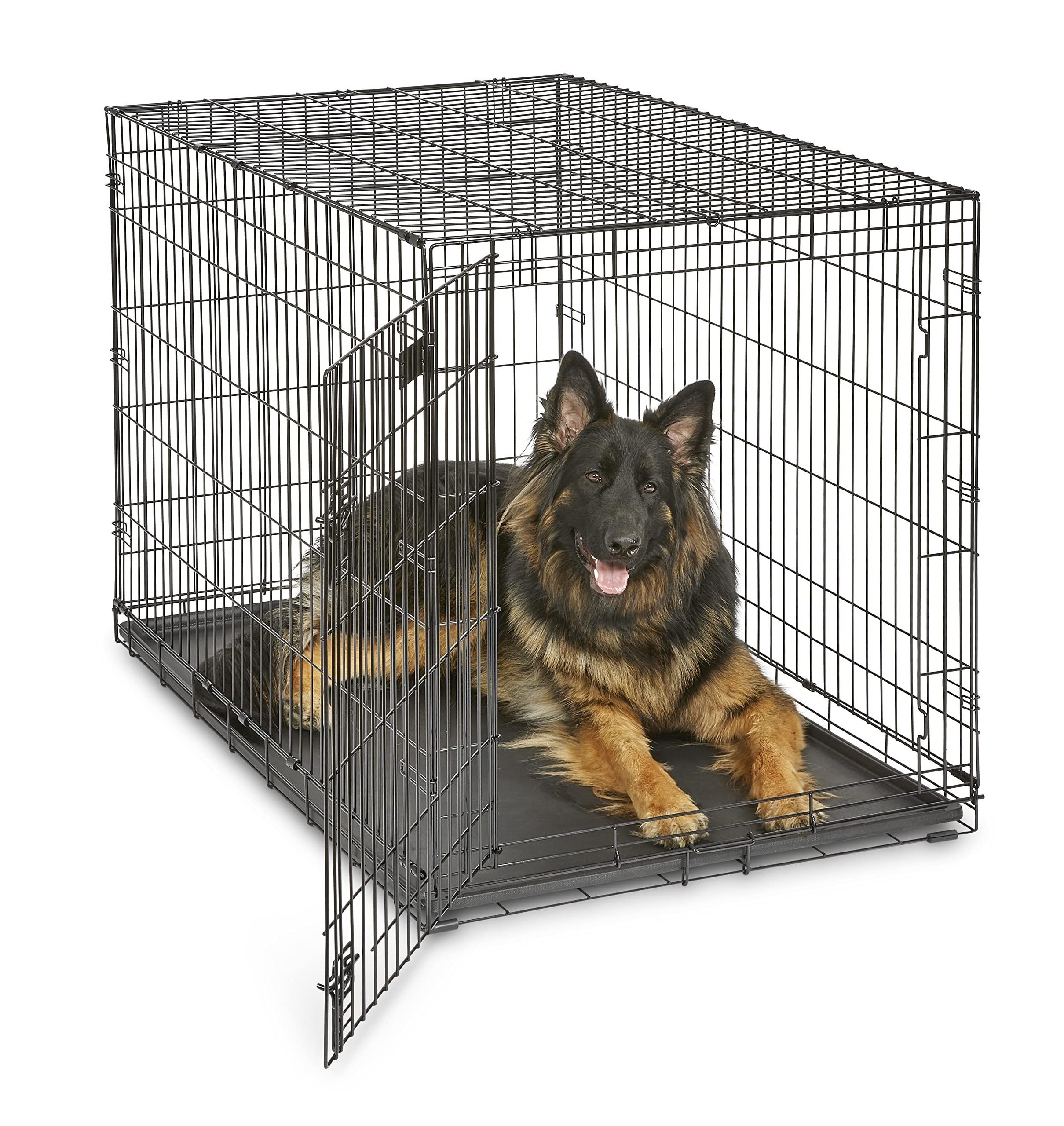 Wholesale Folding Metal dog cages Black color Two door Outdoor lager dog house big pet cages Dog Crate