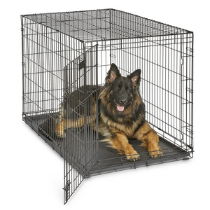 Wholesale Folding Metal dog cages Black color Two door Outdoor lager dog house big pet cages Dog Crate