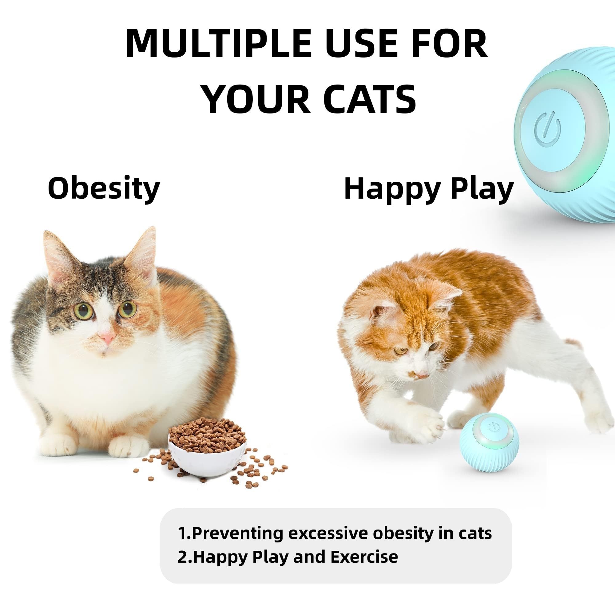 Wholesale Smart Tennis Pets Chew Toys USB Rechargeable Silicone Automatic Interactive Cat Toys Ball toys for cats