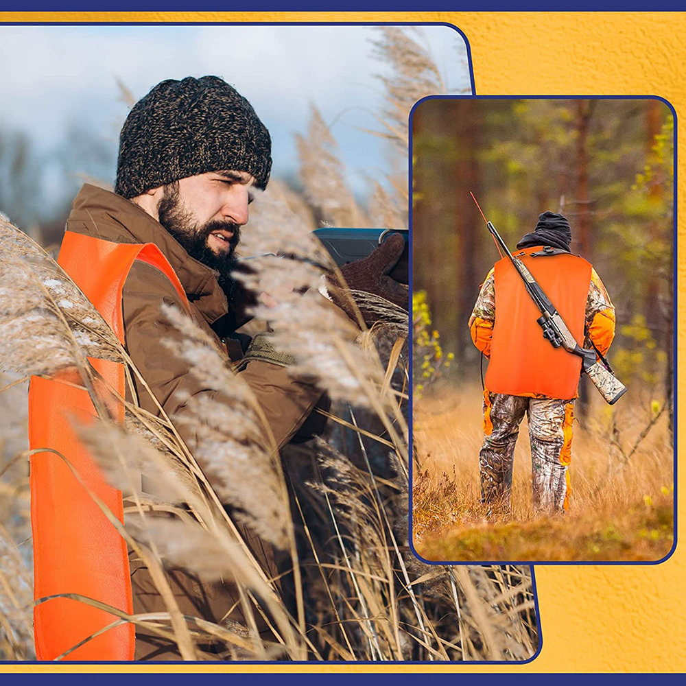 Upland Hunting Vest Blaze Orange And Tan Briar Proof Game Outdoor Hat for Cold Weather