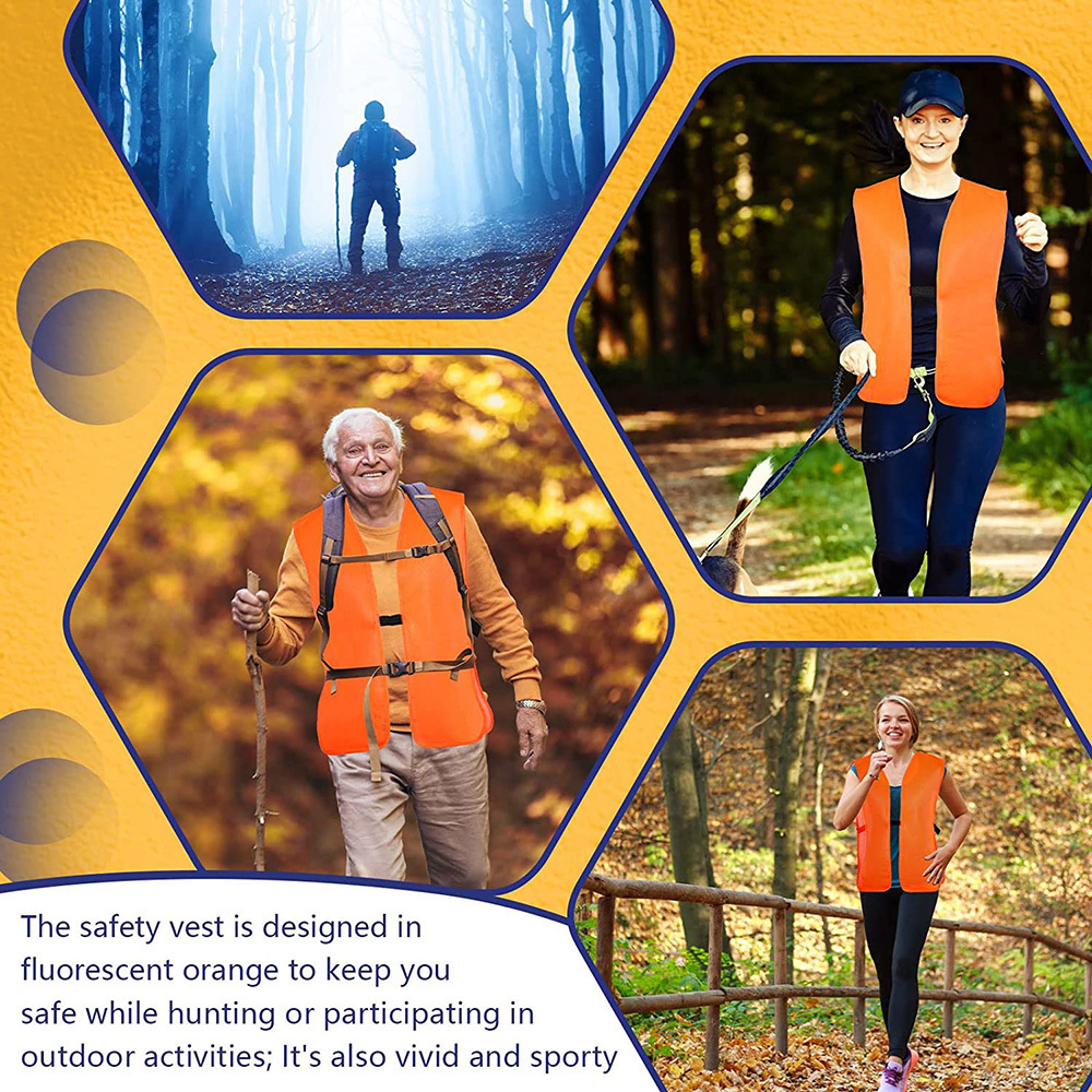 High Quality Reflective Orange Hunting Fishing Vest For Outdoor Breathable Photographer Vest