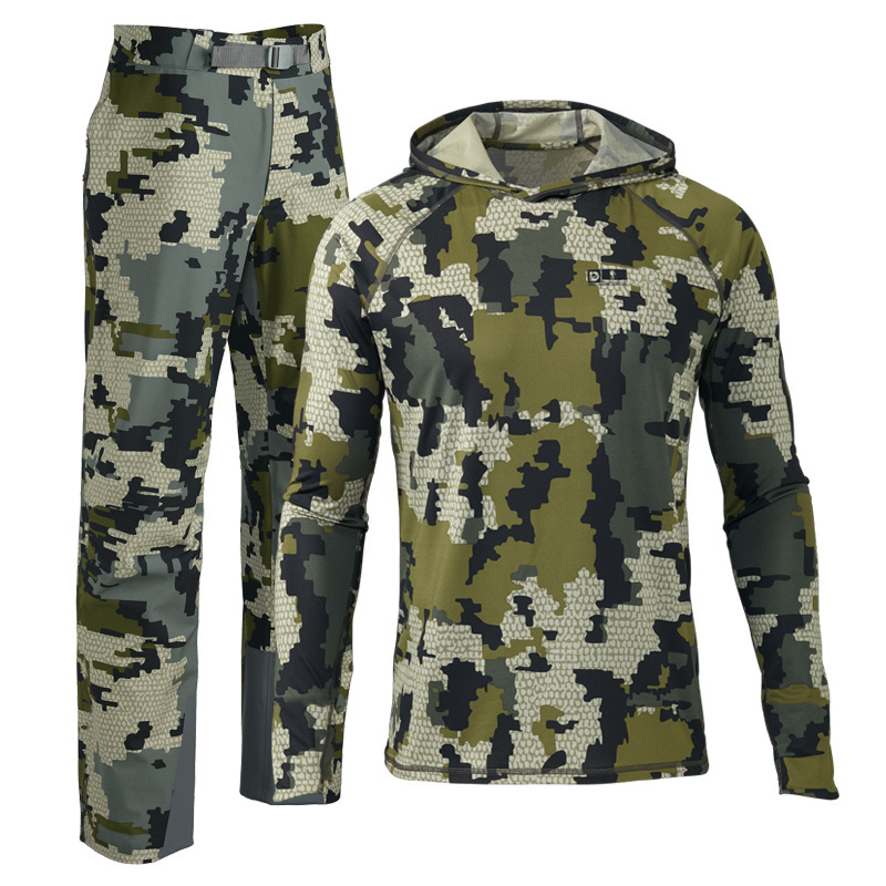 Wholesale custom men's shirt camouflage outdoor jacket warm quick dry hunting suit