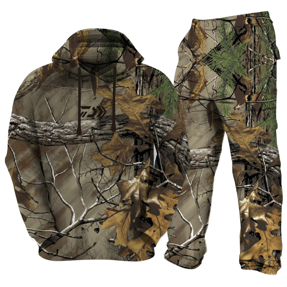 Warm fleece fabric  camouflage reflective hunting clothes wholesale hunting shirt hunting hoodie