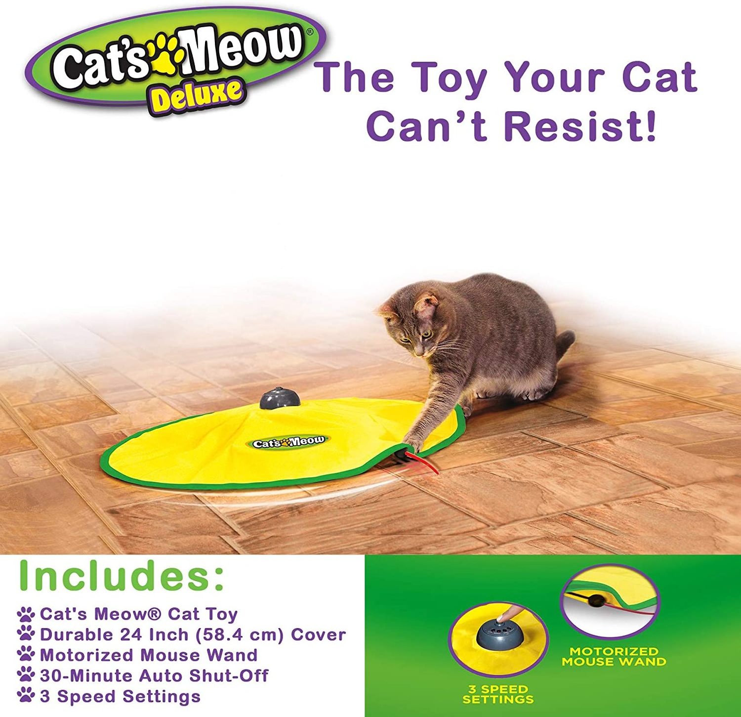 New Design Electric Cat Toy Relieve Boredom Teaser 4 Speed Regulation Automatic Chase Toy Cat Turntable