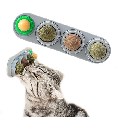 Natural Catnip Ball Cat Safe Teeth Grinding Interactive Toy Cleaning Dental Funny Cat Stick