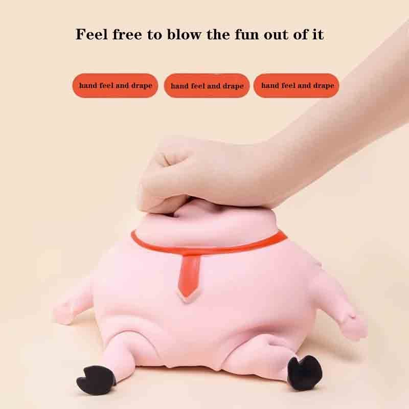 Factory wholesale office Pink rubber pressure relief pig animal doll Cute funny creative space sand soft toy