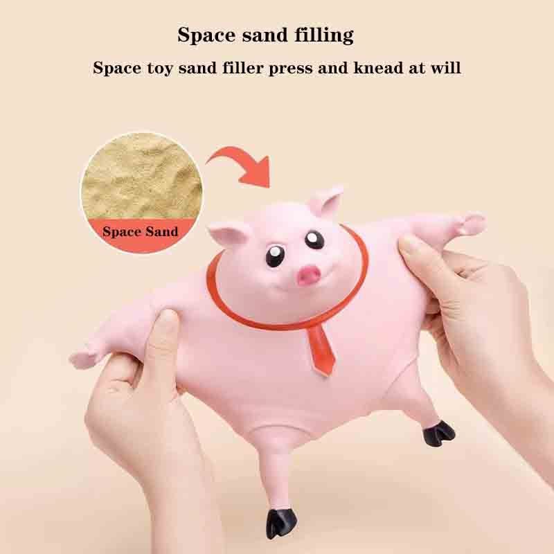 Factory wholesale office Pink rubber pressure relief pig animal doll Cute funny creative space sand soft toy