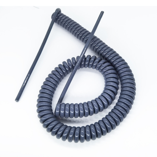 Customized 6x14AWG Flexible PUR Jacket Spiral Power Wire Spring Coiled Cable