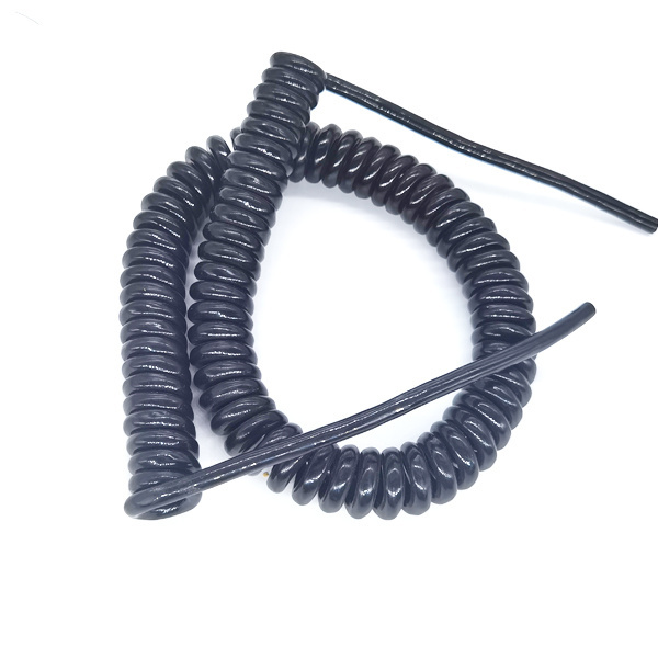 Customized 6x14AWG Flexible PUR Jacket Spiral Power Wire Spring Coiled Cable