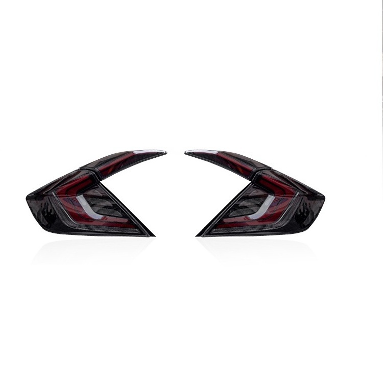 New Modified Headlights With Spoiler Lights Car Tail Rear Bumper Lights Stop Lamp Led Tail Light for Honda Civic 2016-2021