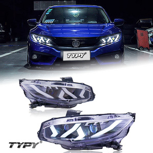 Car Full LED Headlamp Sedan with DRL Plug&Play Lamborghini Design Headlight for Honda Civic Hatchabck 2016-2020