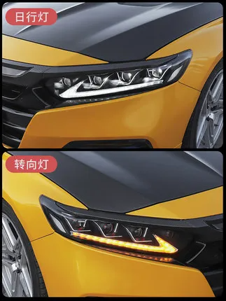 Headlight Assembly Modified Full LED Bi-optical Lens Streamer Turn Signal Suitable For Honda 10th Accord  2018-2021