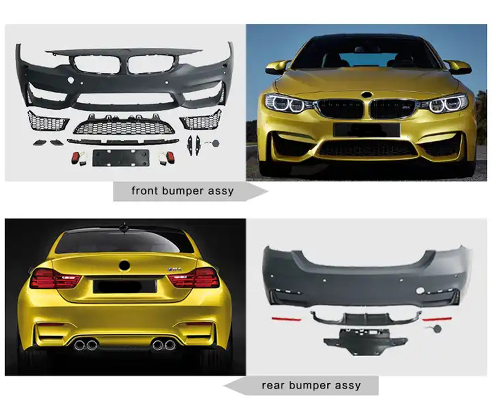 Car Modified M4 Style Body Kit For BMW 4 Series F32 F36 2014-2017 Upgrade to M4 Front Bumper Rear Bumper Side Skirt Grille Hood