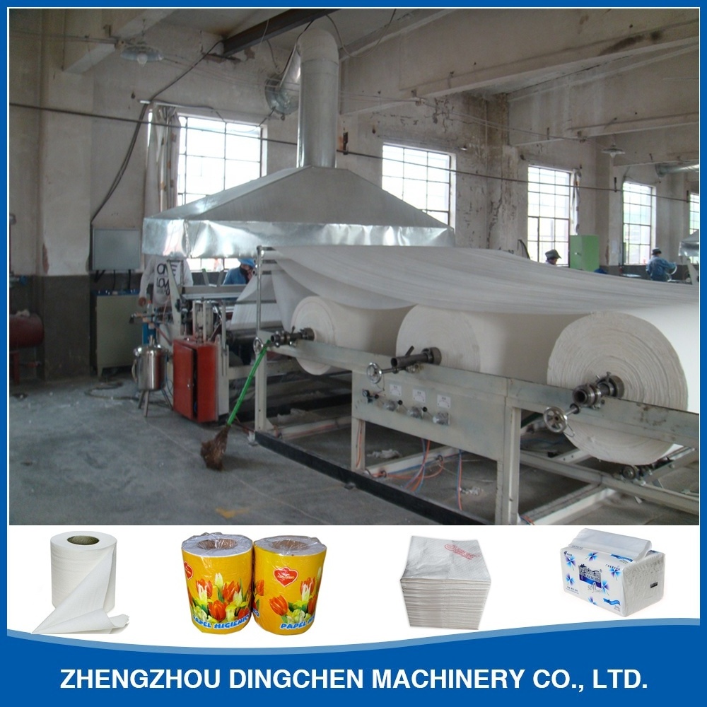 Automatic Toilet Tissue Paper Roll Rewinding Converting Making Machine With Perforating and Embossing