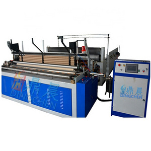 Automatic Toilet Tissue Paper Roll Rewinding Converting Making Machine With Perforating and Embossing