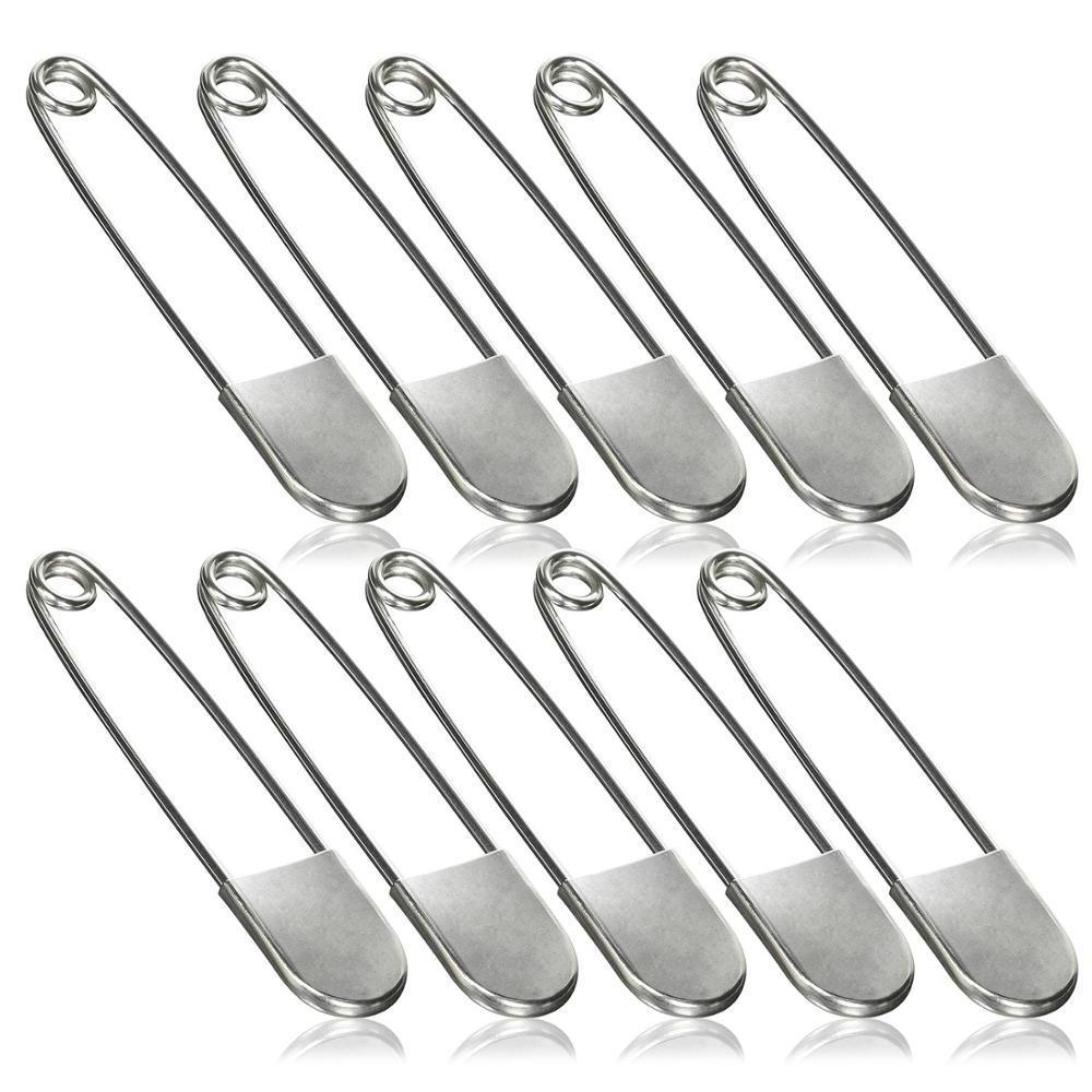 Big Safety Pins, Large Stainless Steel Safety Pins for Heavy Duty Laundry,Size 5 inch (127mm)